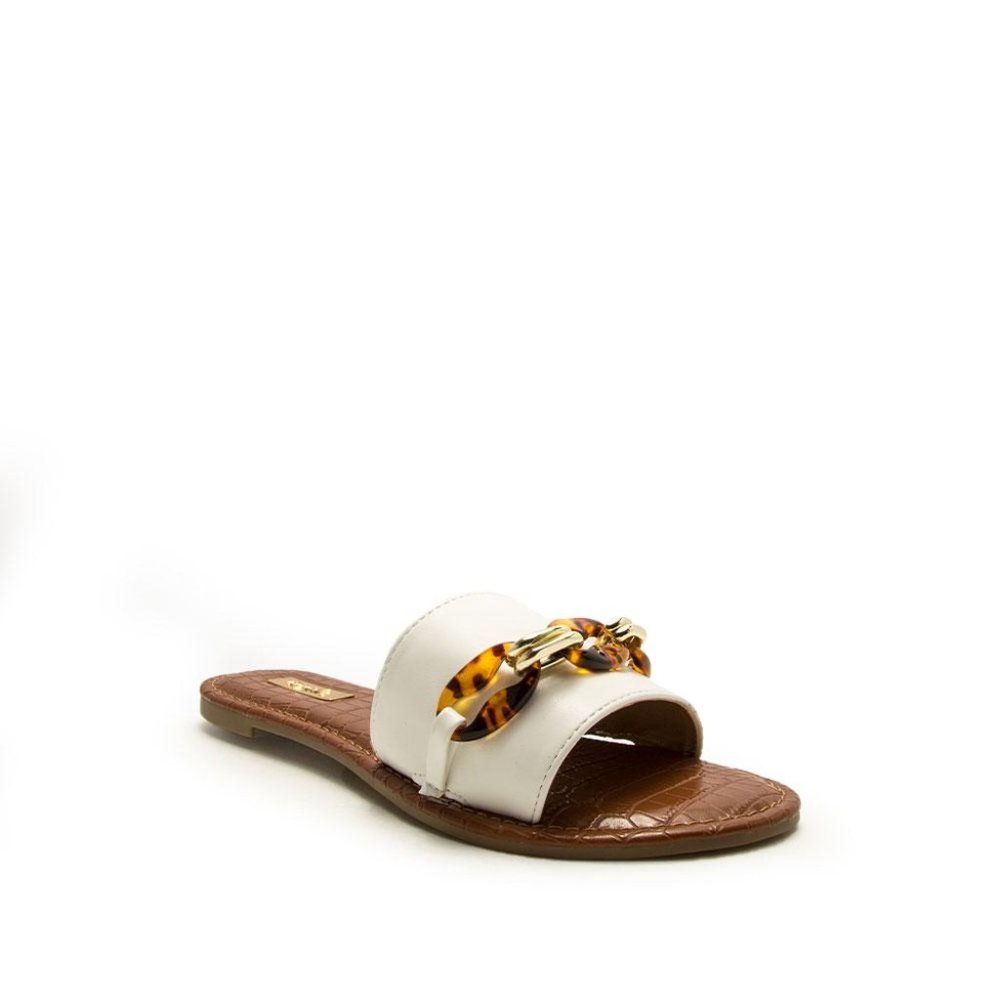 FINAL SALE! Tortoise Chain Link Slide Sandals - Picture 2 of 4